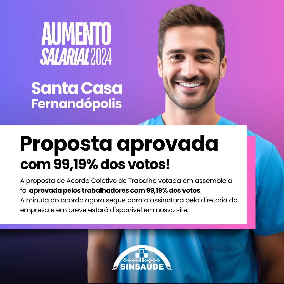 Trabalhadores da Sta Casa de Fernandópolis aprovam acordo coletivo