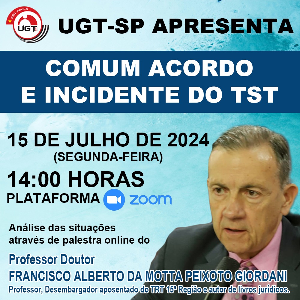 Comum acordo e o incidente do TST: inscrições para evento online terminam sexta-feira (12)