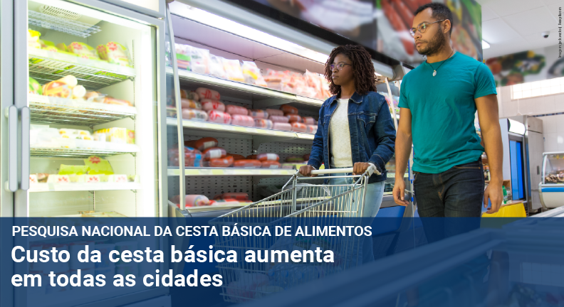 Custo da cesta básica aumenta em todas as cidades, aponto estudo do Dieese