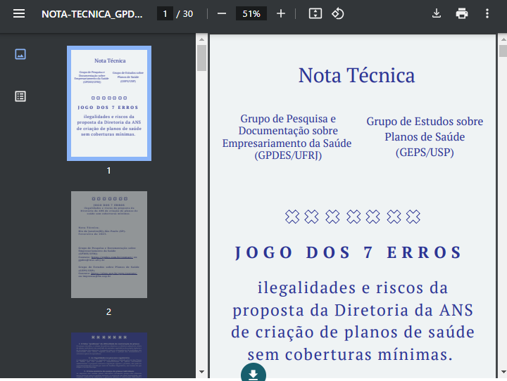 Jogo dos 7 erros: ilegalidades e riscos da proposta da Diretoria da ANS de criação de planos de saúde sem coberturas mínimas
