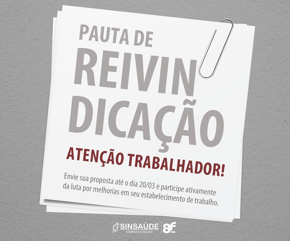  Sinsaúde convoca trabalhador a participar da Campanha Salarial 2025