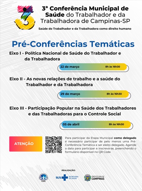 CMS de Campinas realiza Pré-Conferência de Saúde do Trabalhador e Trabalhadora como Direito Humano