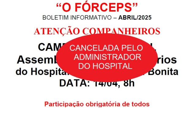 Administrador de Hospital São José cancela assembleia da campanha salarial com trabalhadores em Barra Bonita