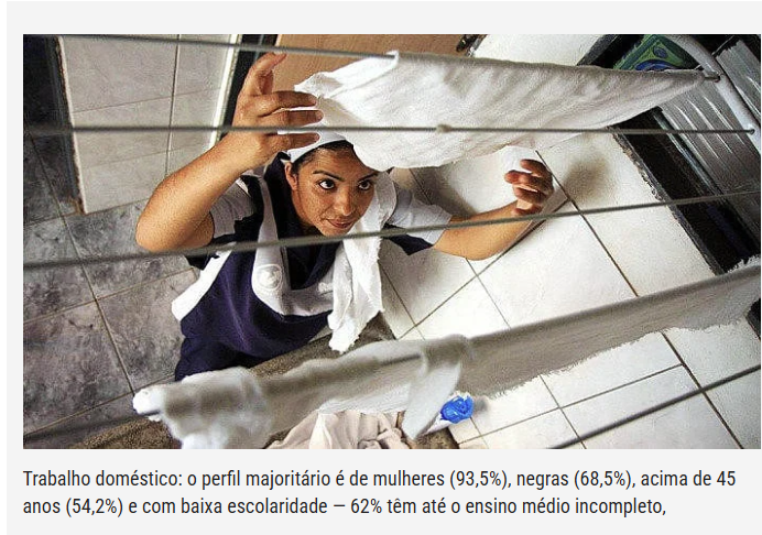 Trabalho doméstico remunerado; estudo produzido por DIEESE