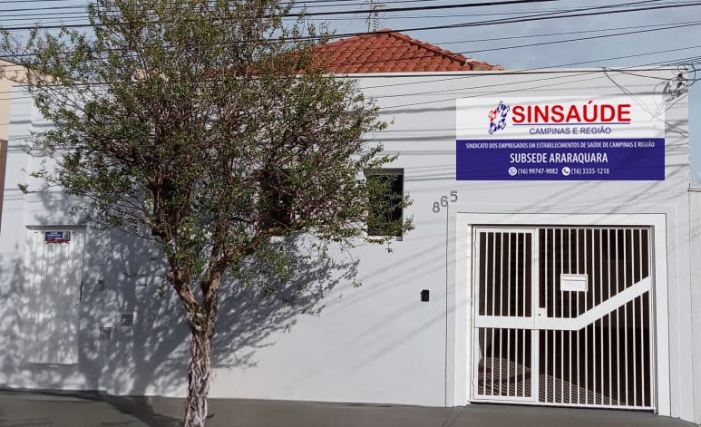 Subsede do Sinsaúde em Araraquara tem novo endereço a partir de 5 de maio
