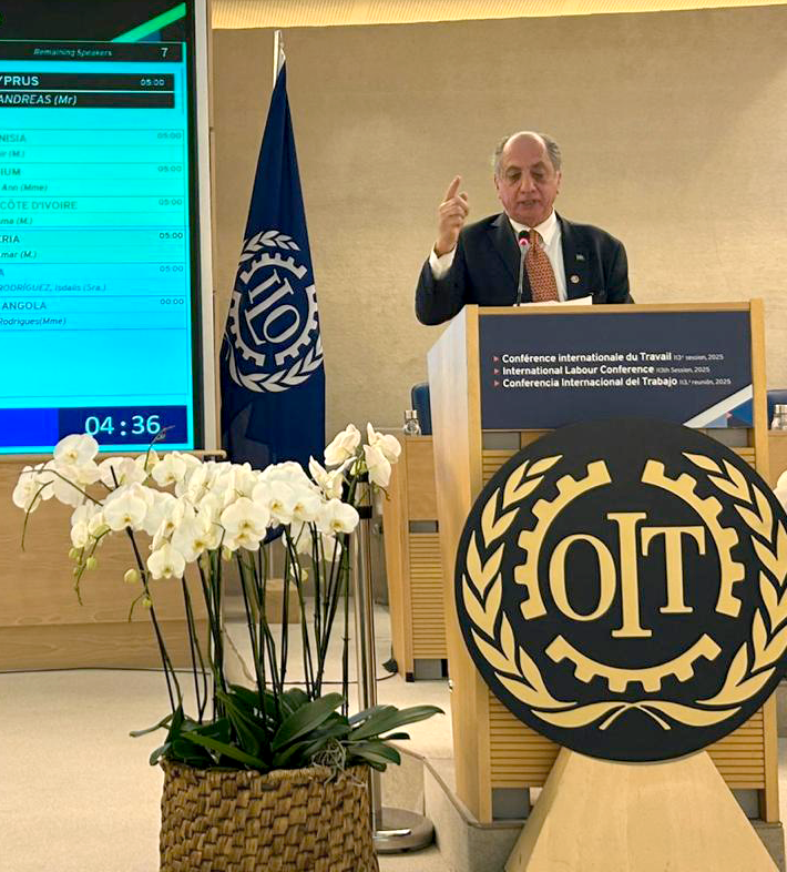 Ricardo Patah, presidente da UGT, fala na 113 Conferência da OIT em nome dos trabalhadores brasileiros