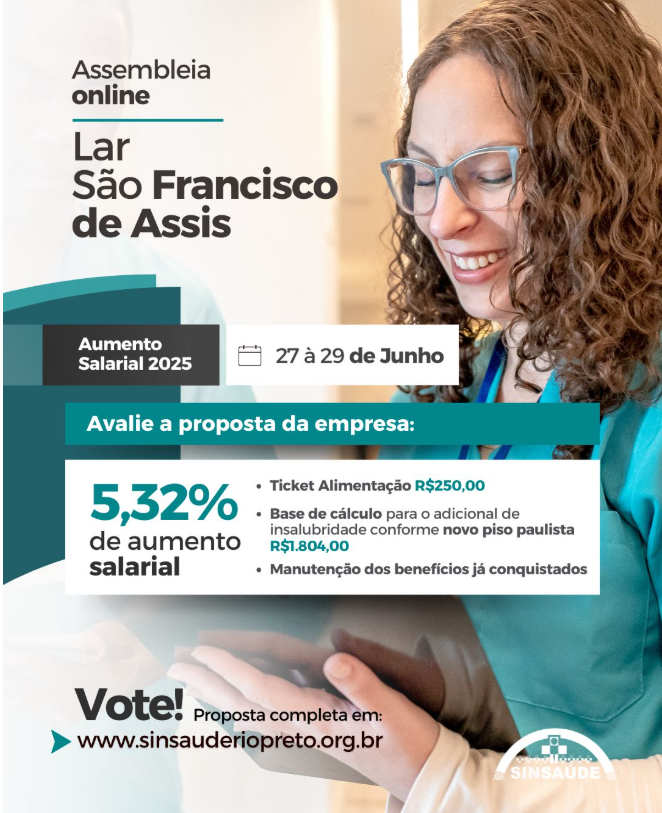 Lar São Francisco de Assis em Rio Preto realiza assembleia da campanha salarial