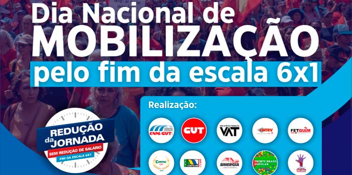 Mobilização no dia 20 pressiona pelo fim da escala 6x1 e redução da jornada