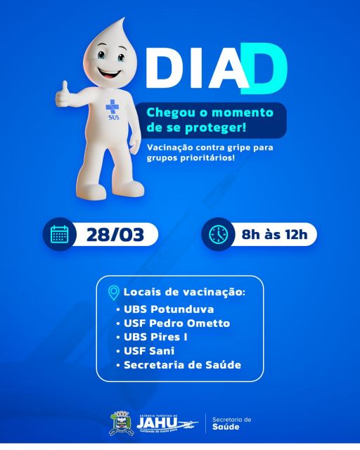Dia D da vacinação contra a gripe mobiliza Jaú e todo o país neste sábado (28)