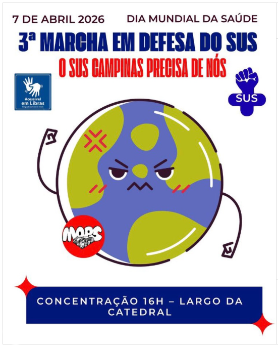 Marchas em Defesa do SUS convocam população para o dia 7 de abril