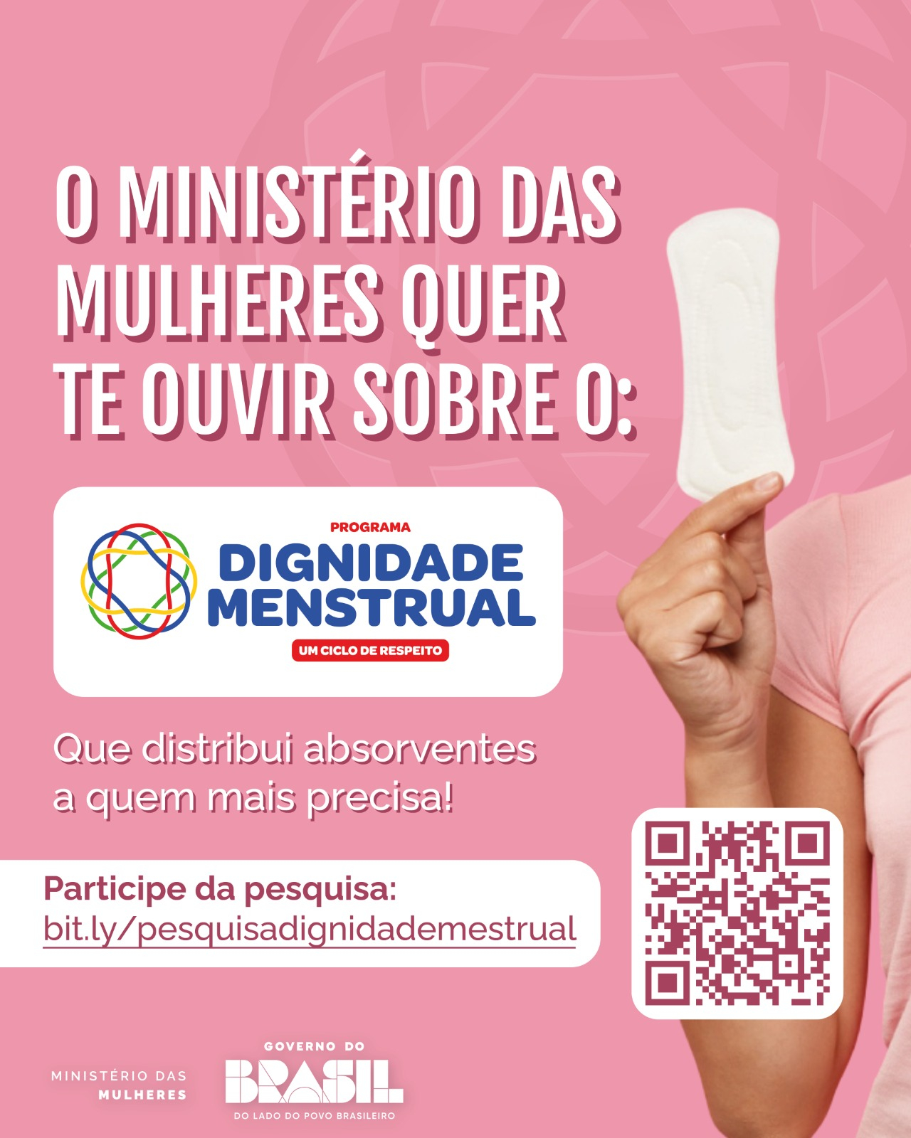 Ministério das Mulheres realiza escuta nacional sobre acesso a absorventes gratuitos