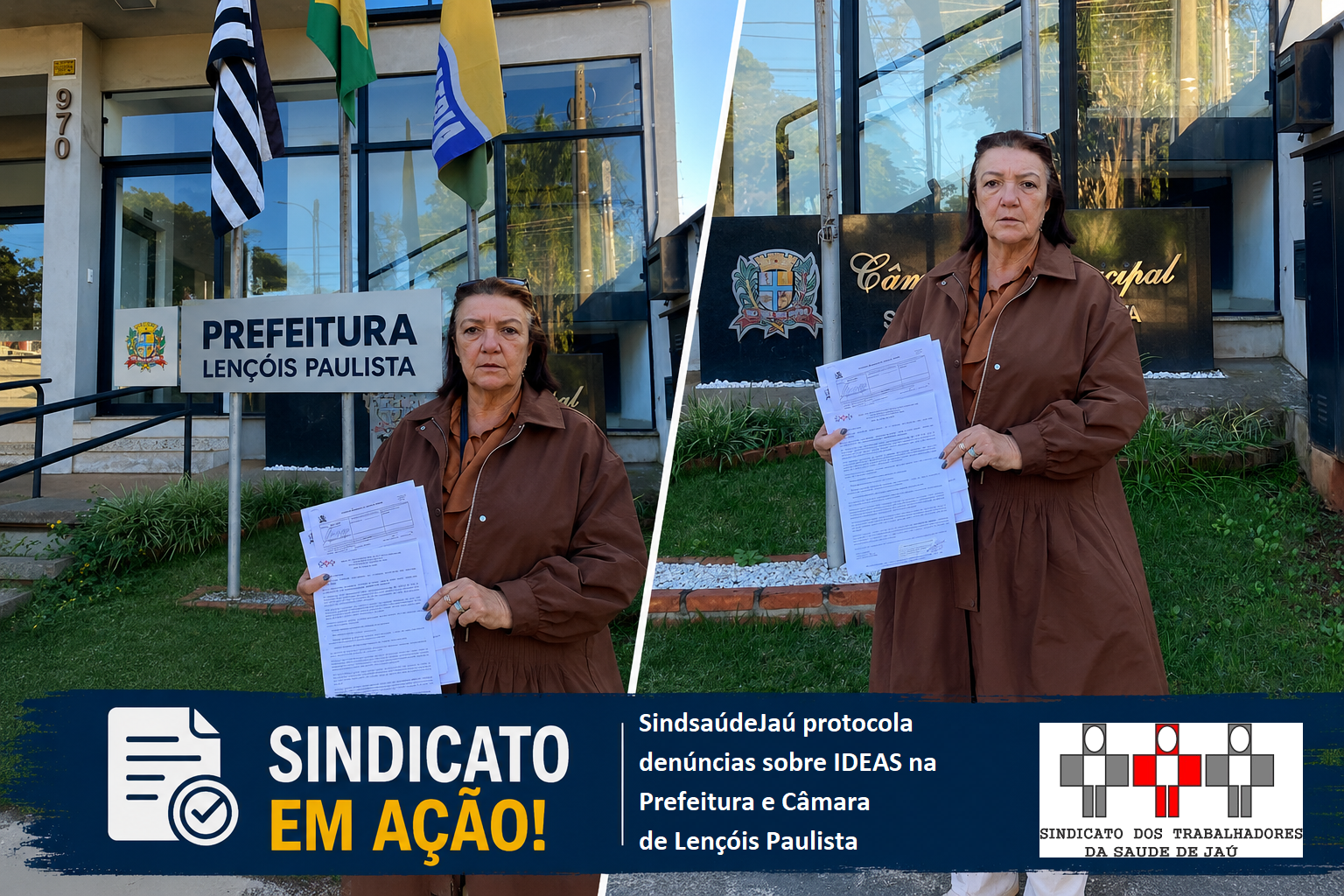 SindsaúdeJaú leva denúncias sobre IDEAS à Prefeitura, Câmara e Secretaria de Saúde de Lençóis Paulista