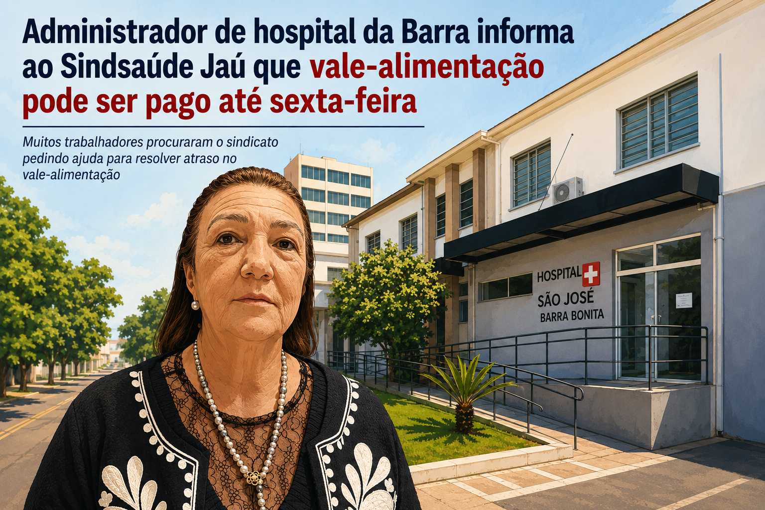 Administrador de hospital da Barra informa ao Sindsaúde Jaú que vale-alimentação pode ser pago até sexta-feira