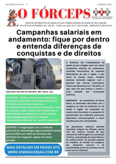 Edição digital do informativo "O FÓRCEPS" está no site e em nossos canais de comunicação com o trabalhador