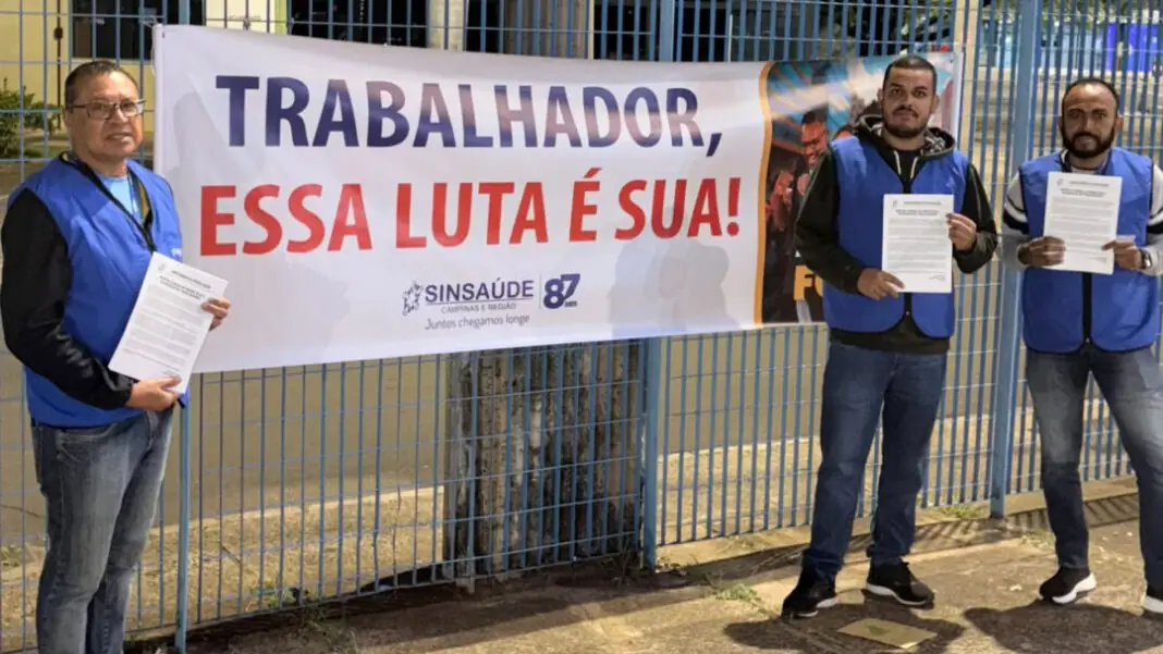 Funcionários do Hospital Estadual de Sumaré fazem mobilização por reajuste salarial e querem aumento real de 5% mais inflação; categoria não descarta greve