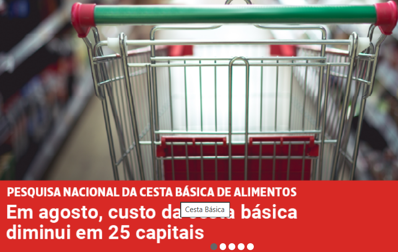 Custo da cesta básica diminui em 25 capitais em agosto