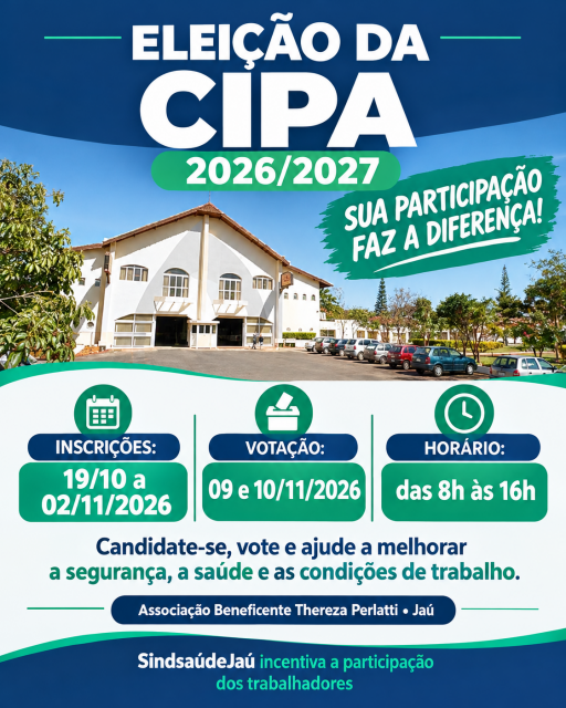 Hospital Thereza Perlatti abre inscrições para eleição da CIPA em Jaú