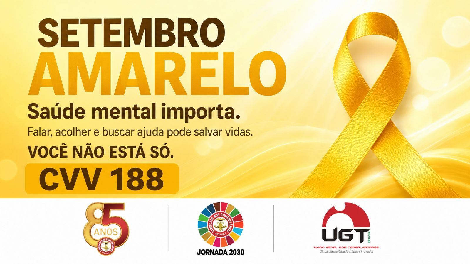 Setembro Amarelo: saúde mental importa, falar pode salvar vidas